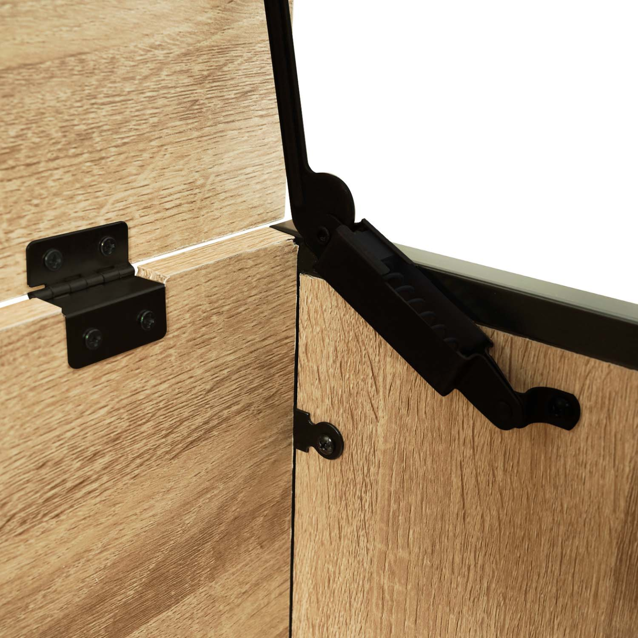 Voir la diapositive 6 : ID MARKET Banc coffre rangement sur pied 100 cm detroit design industriel
