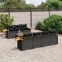 Voir la diapositive 1 : VIDAXL Salon de jardin 8 pcs avec coussins noir resine tressee