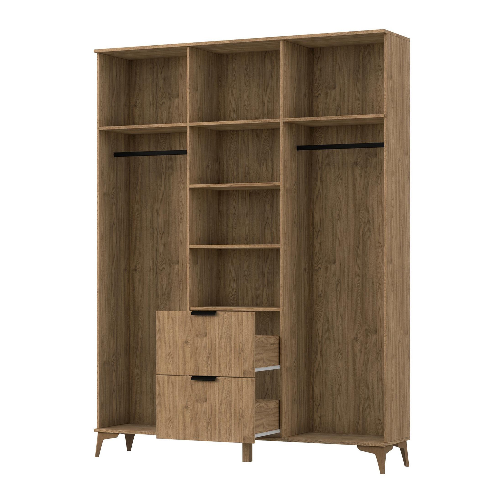 Voir la diapositive 6 : BEST MOBILIER Portmore - armoire - effet bois - 185x192 cm