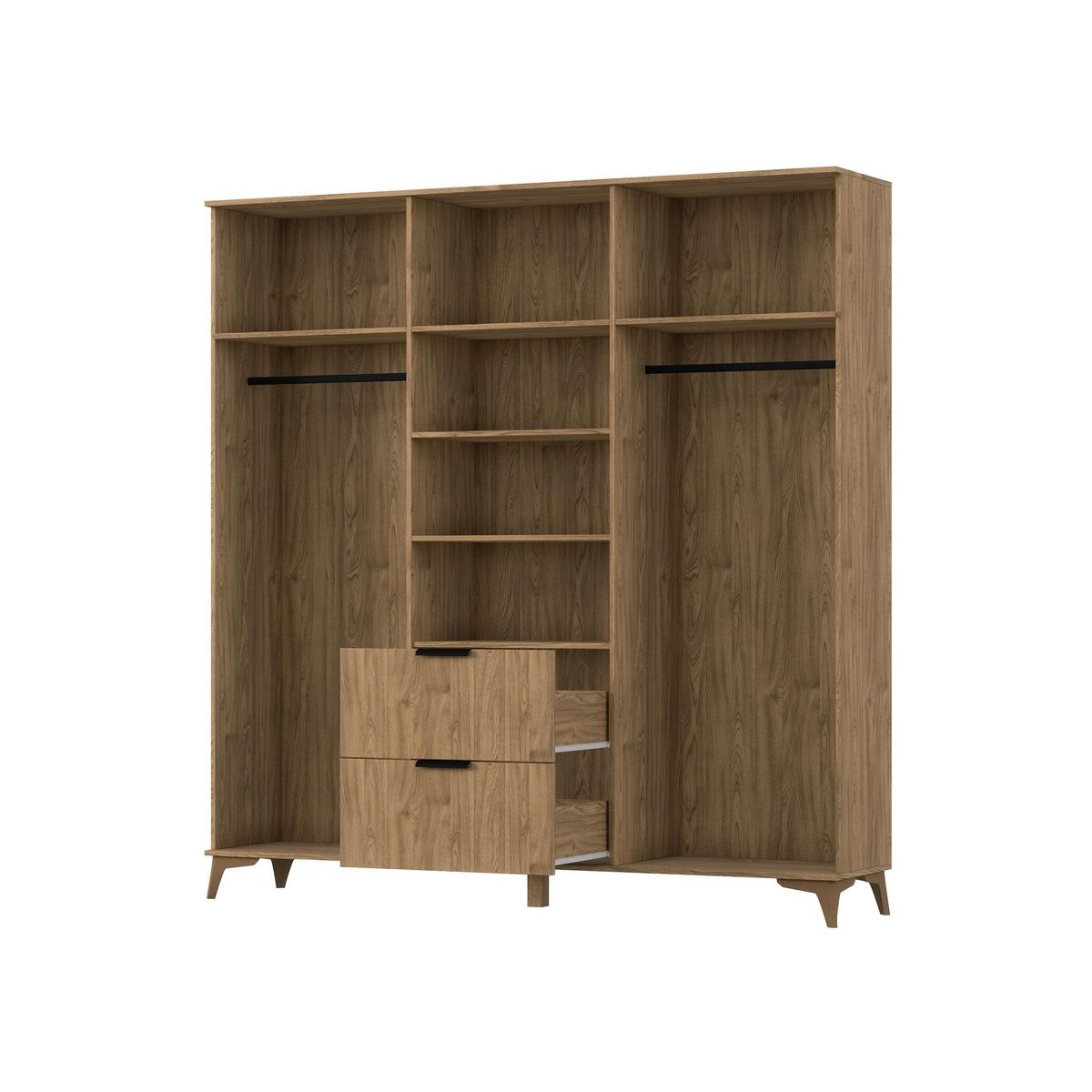 BEST MOBILIER Portmore - armoire - effet bois - 185x192 cm