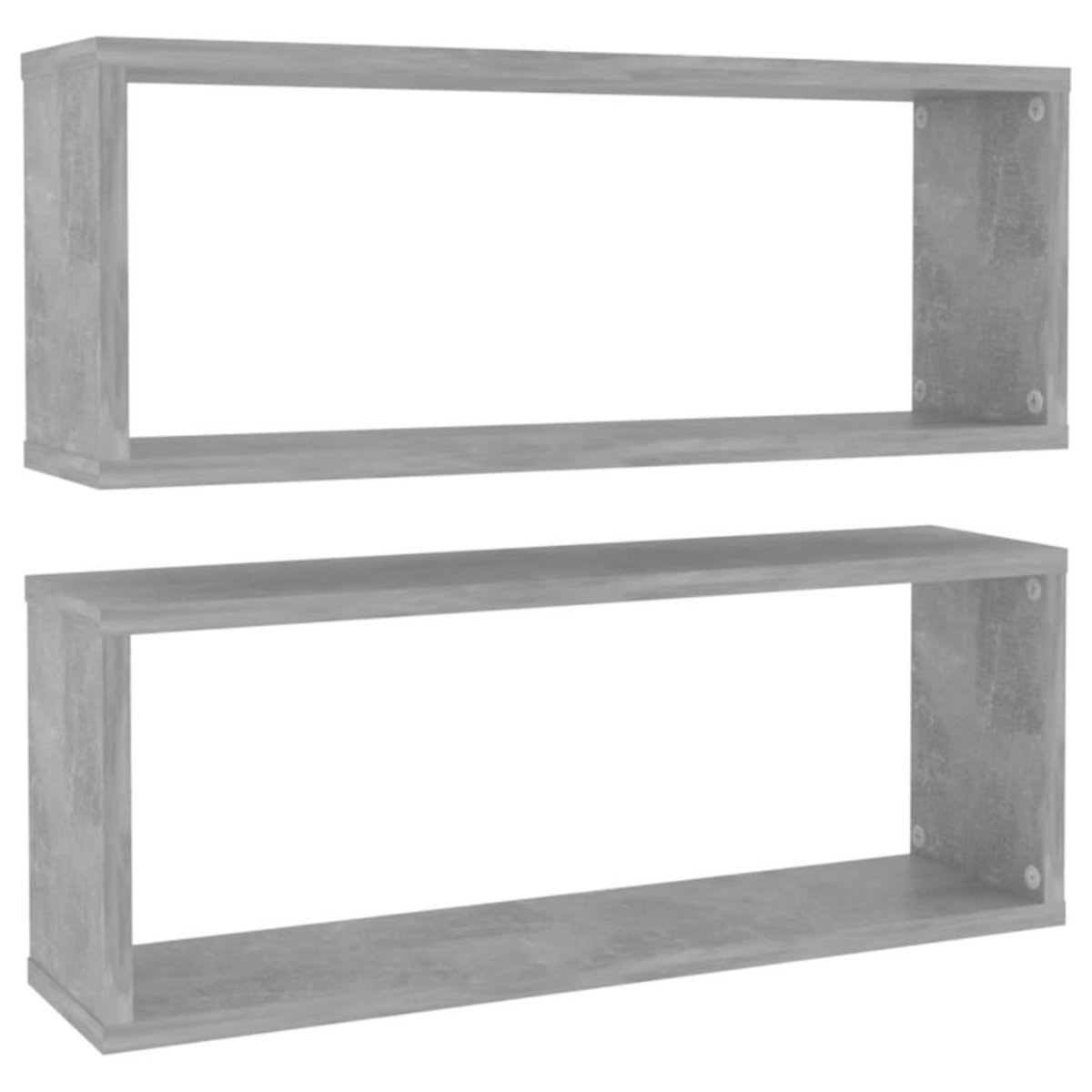 VIDAXL Etageres murales cube 2 pcs Gris beton Bois d'ingenierie