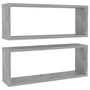 Voir la diapositive 2 : VIDAXL Etageres murales cube 2 pcs Gris beton Bois d'ingenierie