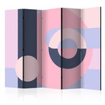 Paris Prix Paravent 5 Volets  Geometric Wreath Violet  172x225cm