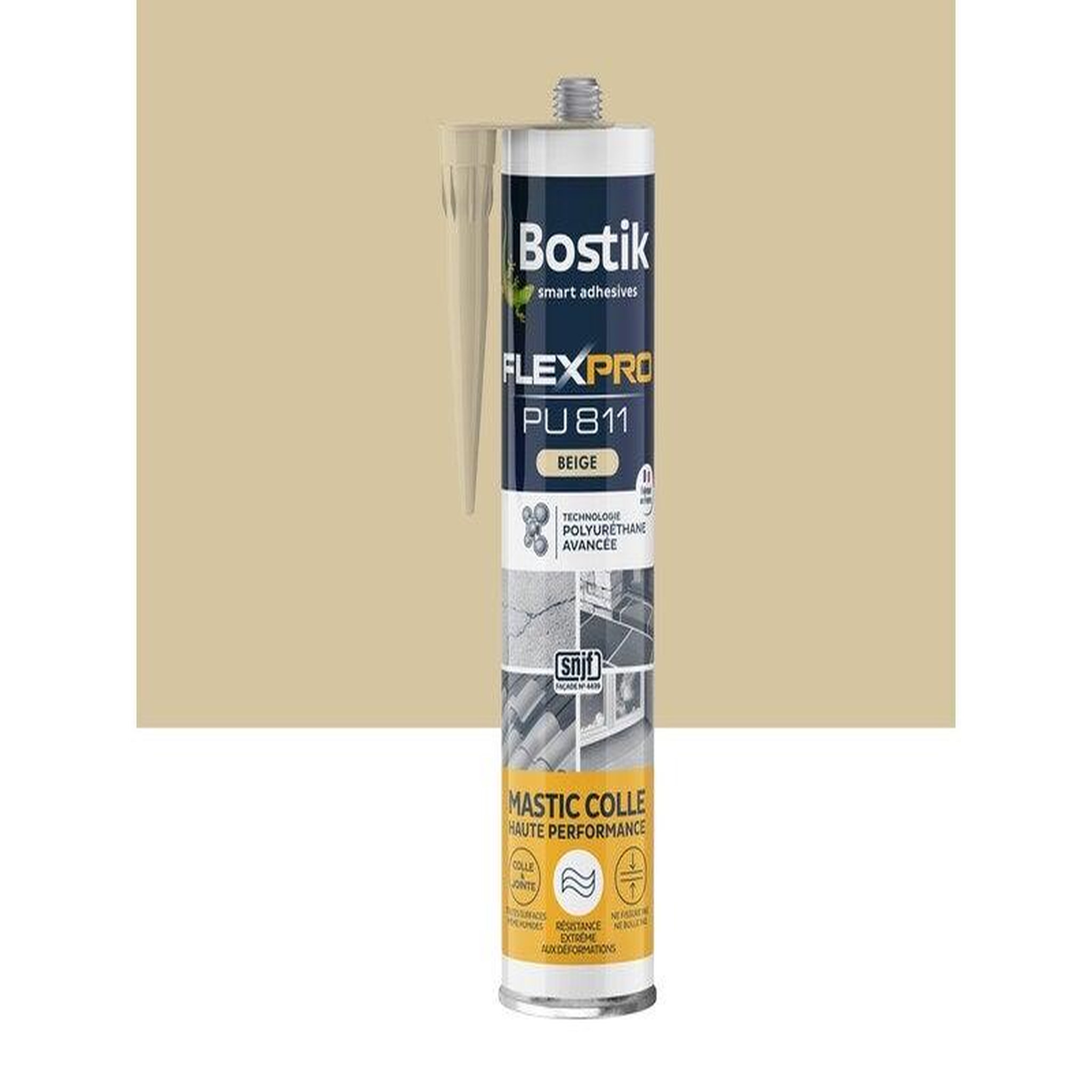 Bostik Colle joint int/ext polyuretane bostik flexpro pu 811 beige cart 300ml