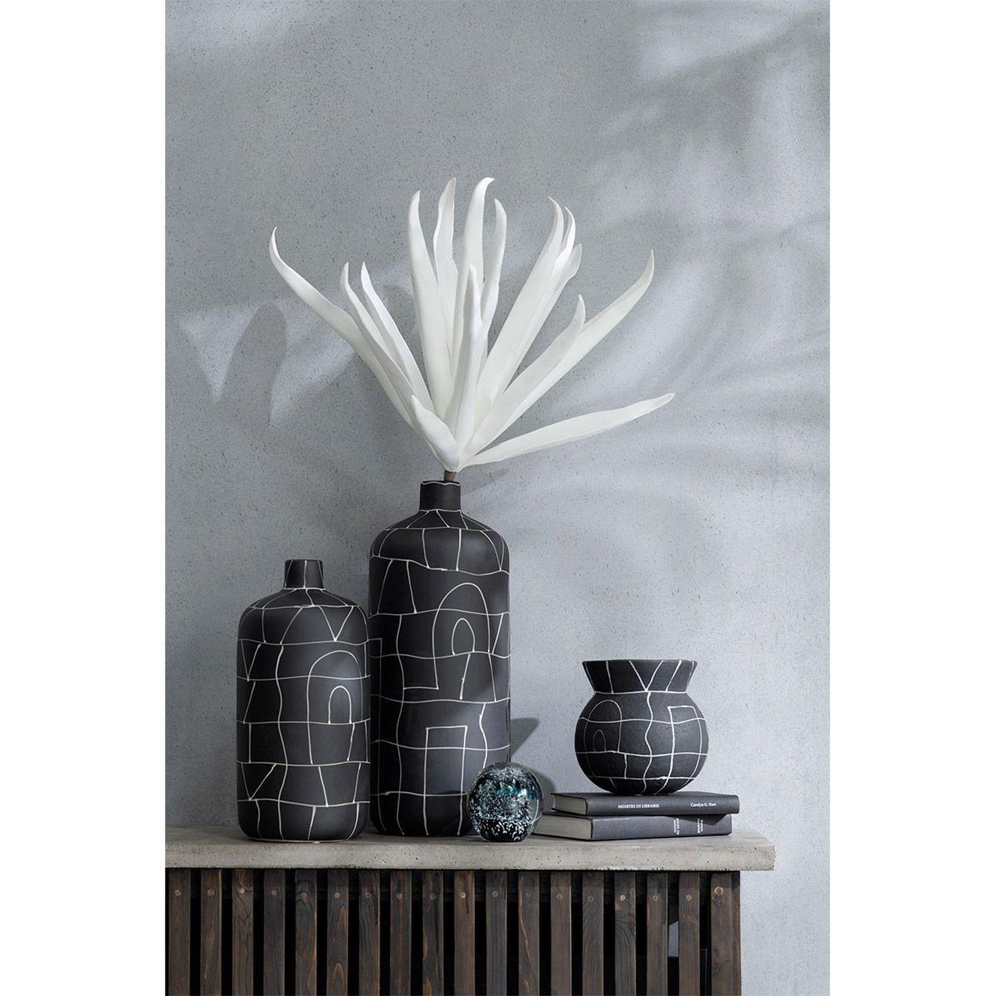 Voir la diapositive 5 : J-LINE Vase bouteille en céramique  japan  50cm noir