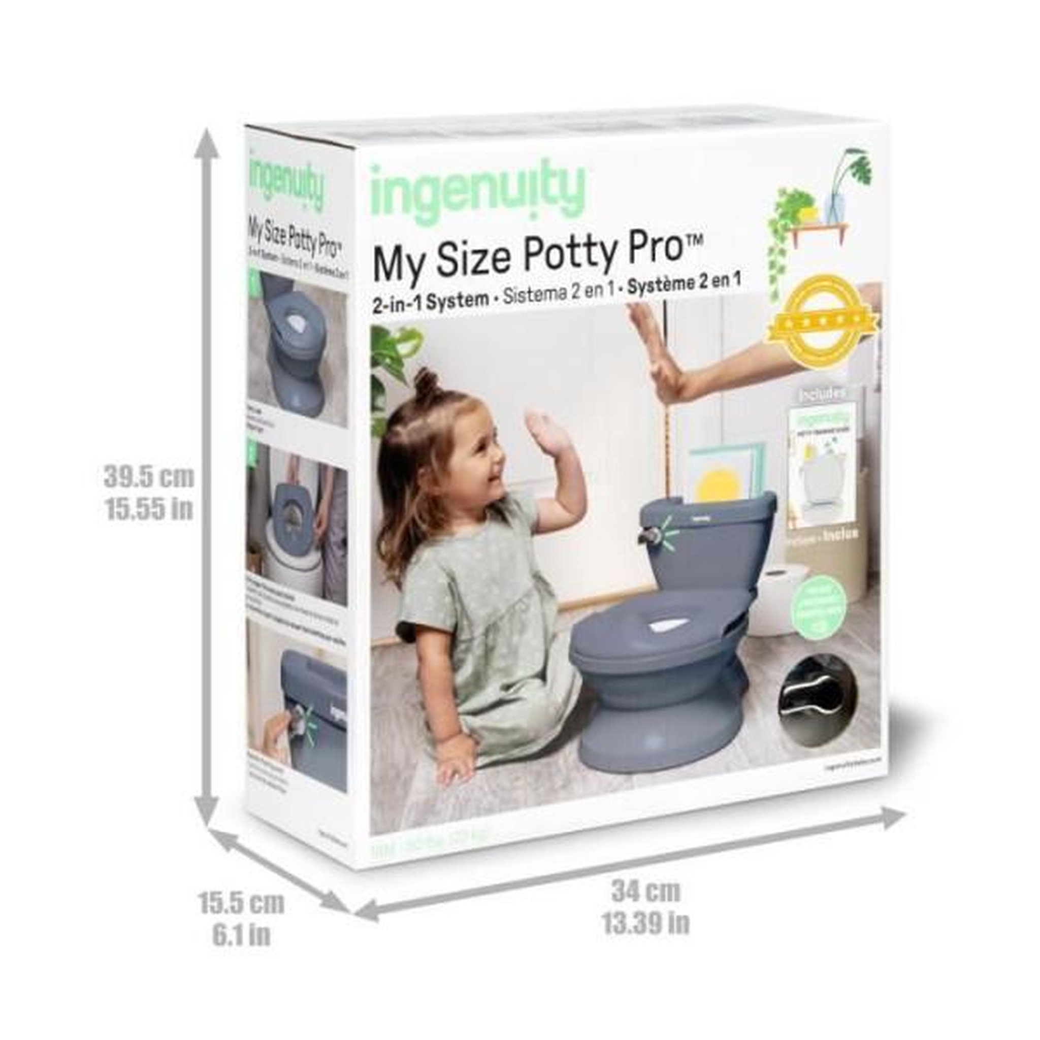Voir la diapositive 3 : MARKET24 INGENUITY Mini Toilette enfant avec Réducteur de Toilette inclus, Chasse d'eau musicale et rangement lingette intégré Bleu