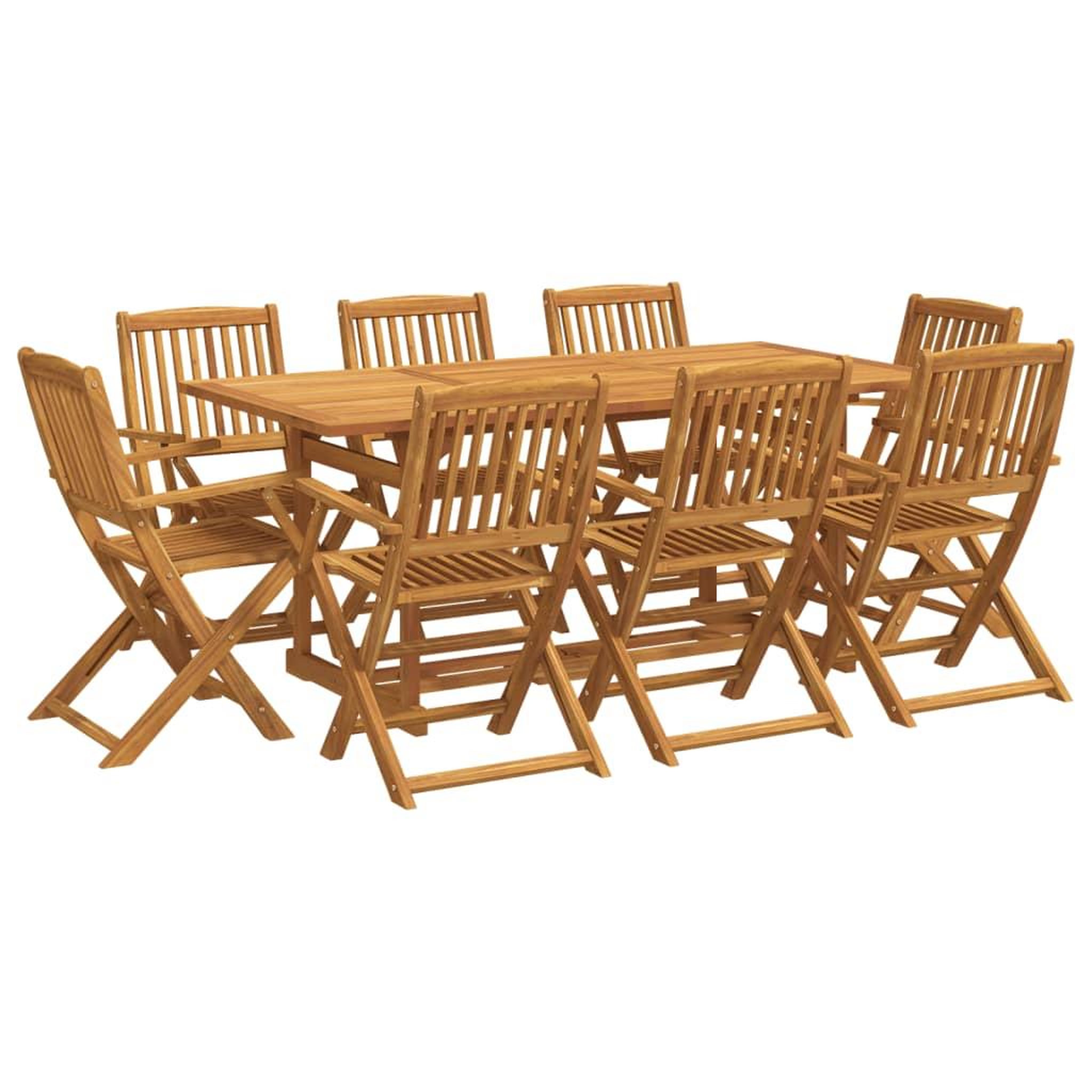 Voir la diapositive 2 : VIDAXL Ensemble a manger de jardin 9 pcs bois massif d'acacia