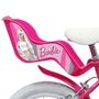 Voir la diapositive 2 : MATTEL Vélo 14'' Fille Licence  Barbie  pour enfant de 95/110 cm avec stabilisateurs à molettes - 2 freins - Panier avant - Porte poupée arrière