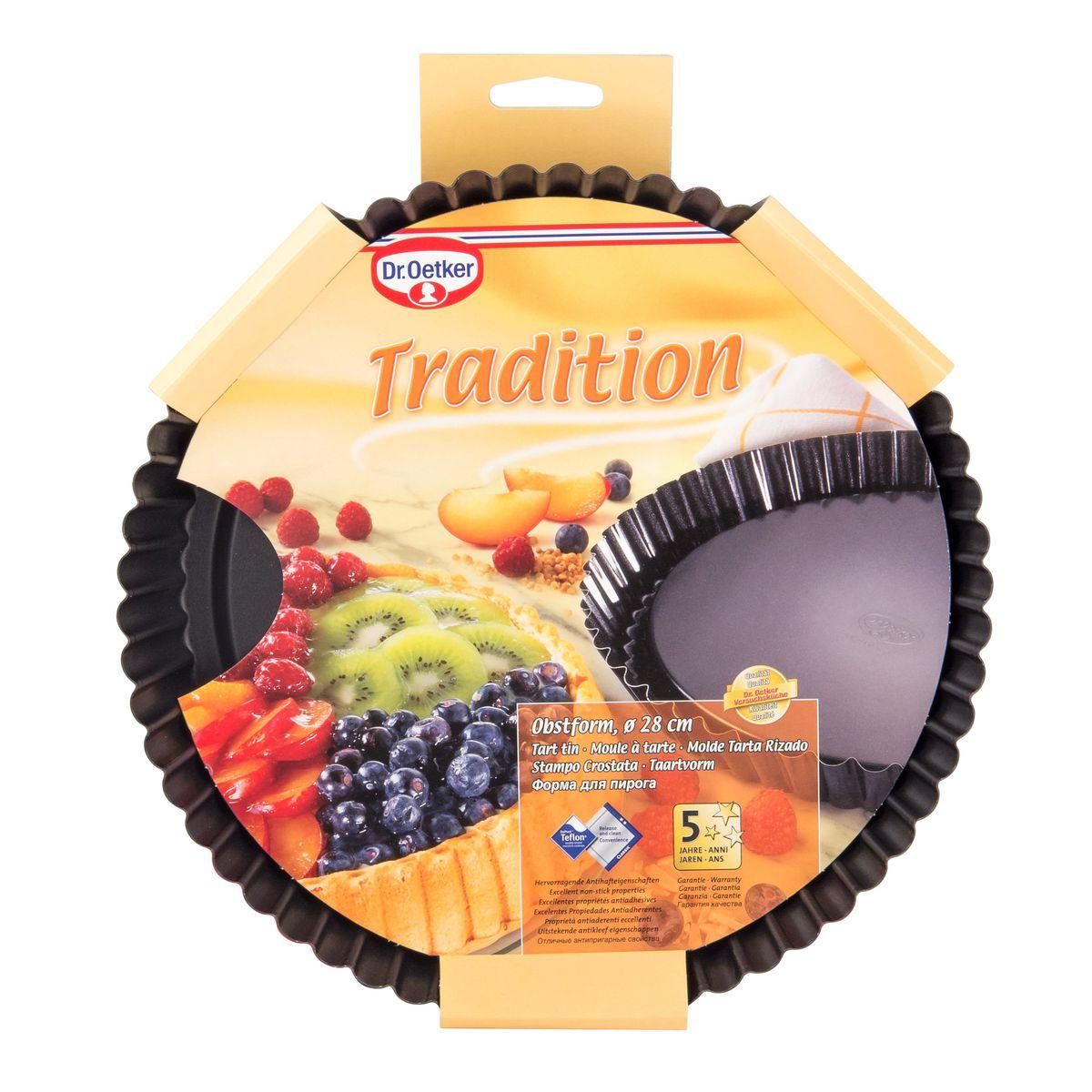 DR.OETKER Lot de 2 moules à tarte renversée 28 cm Dr.Oetker Tradition