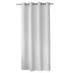TOILINUX Rideau uni avec oeillets - 140 x 240 cm. Coloris disponibles : Bleu, Rose, Marron, Jaune, Noir, Gris, Beige, Blanc
