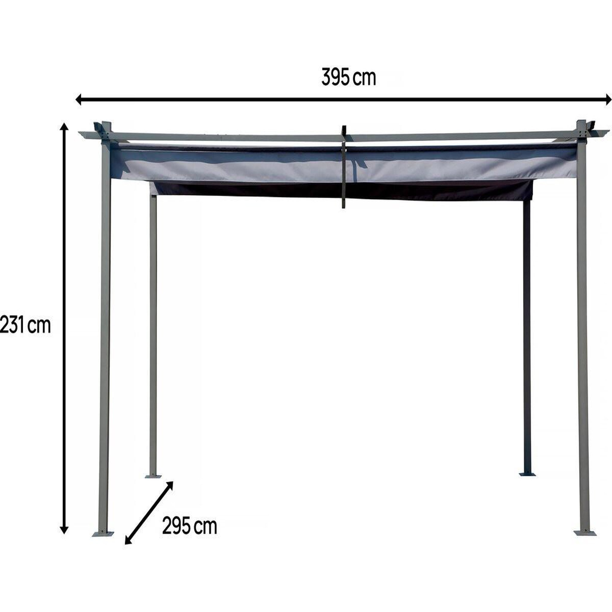 Voir la diapositive 3 : Habitat et Jardin Pergola en métal avec toit rétractable - 3 x 4 m - gris
