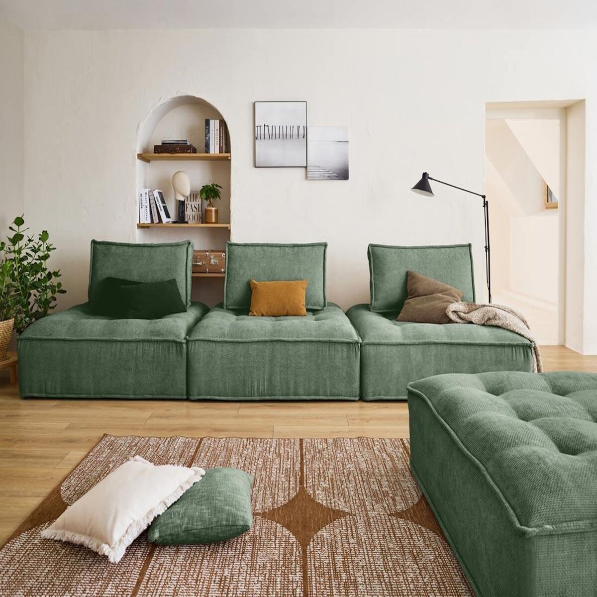 LISA DESIGN Marisol - pouf modulable - velours texturé