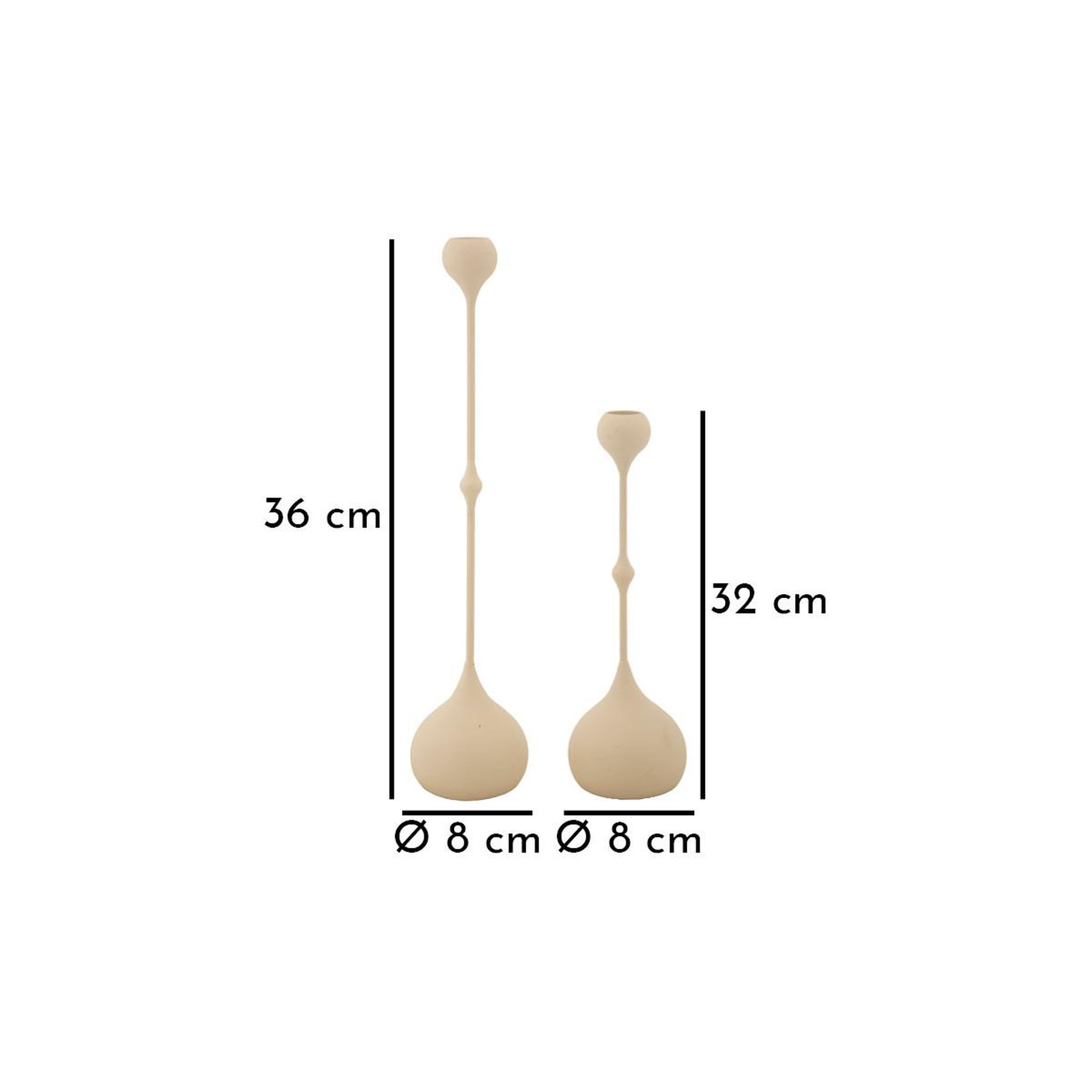 Voir la diapositive 5 : Paris Prix Lot de 2 chandeliers  slimmy  37cm crème