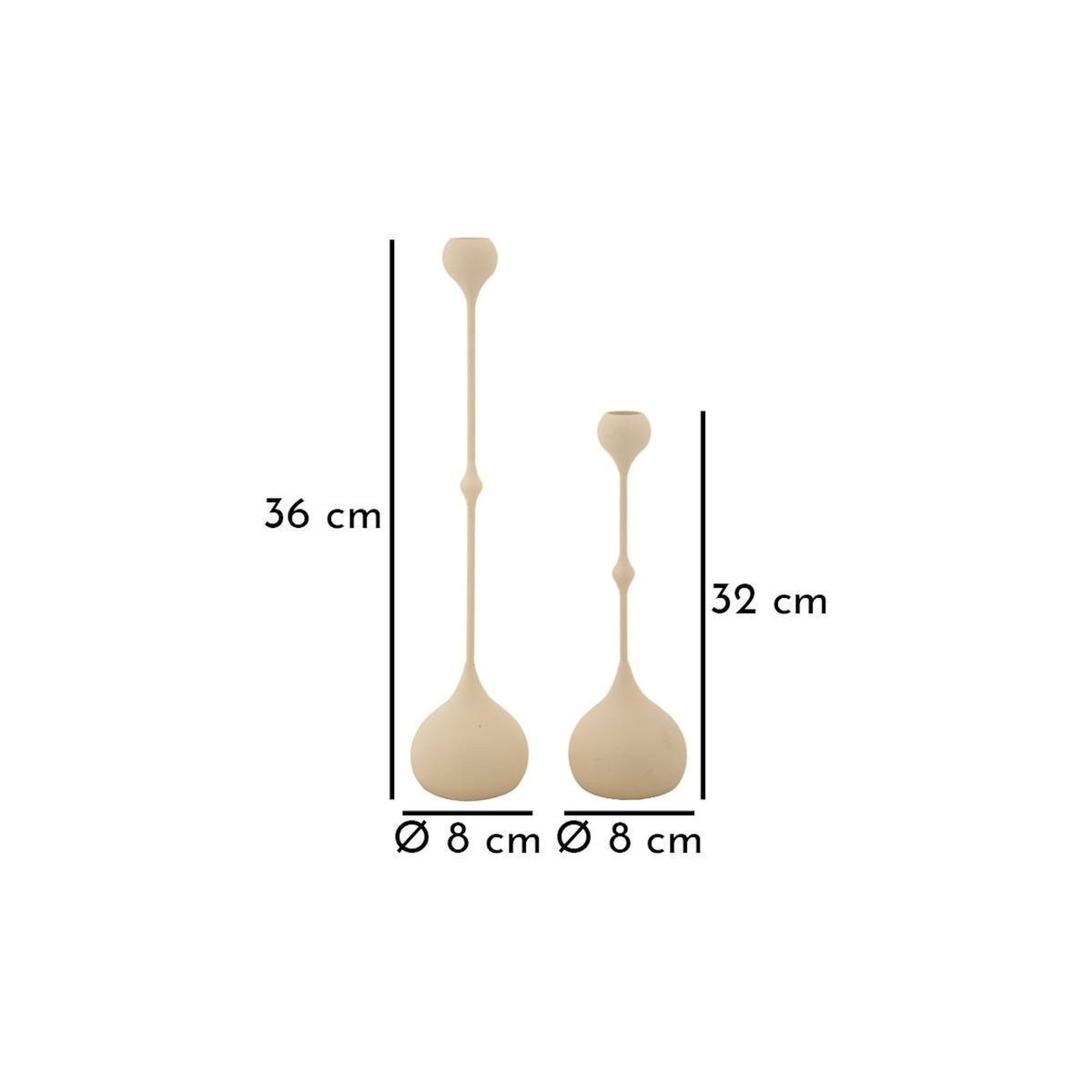 Paris Prix Lot de 2 Chandeliers  Slimmy  37cm Crème