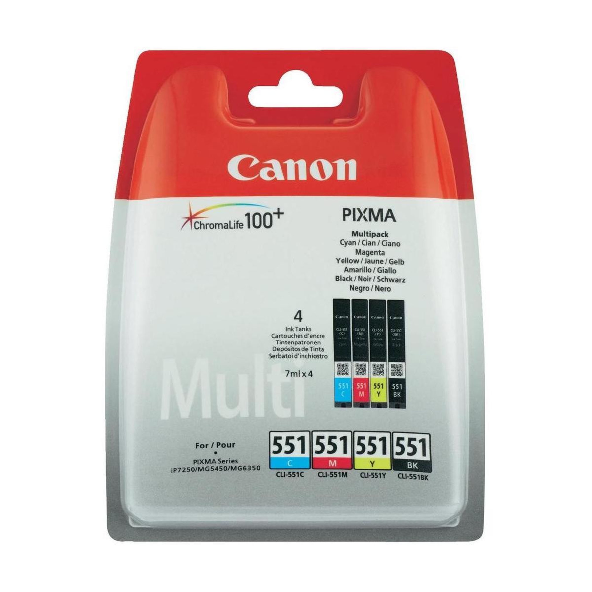 Voir la diapositive 2 : Canon Cartouche d'encre CLI551 N/C/M/J