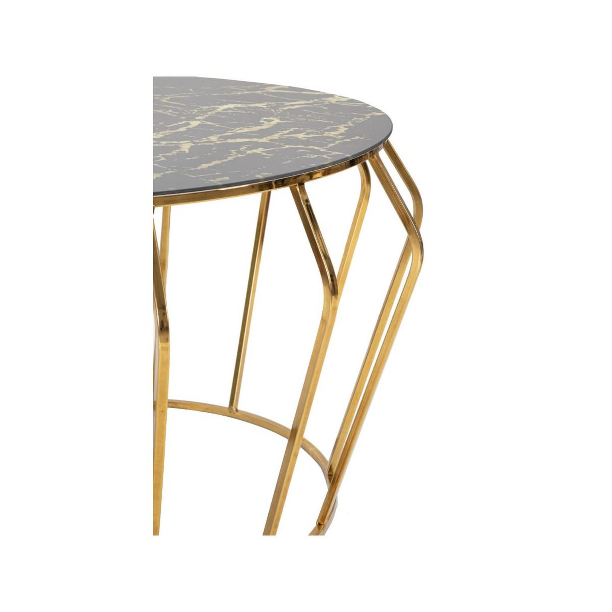 Voir la diapositive 4 : Paris Prix Table basse effet marbre  history  78cm noir & or