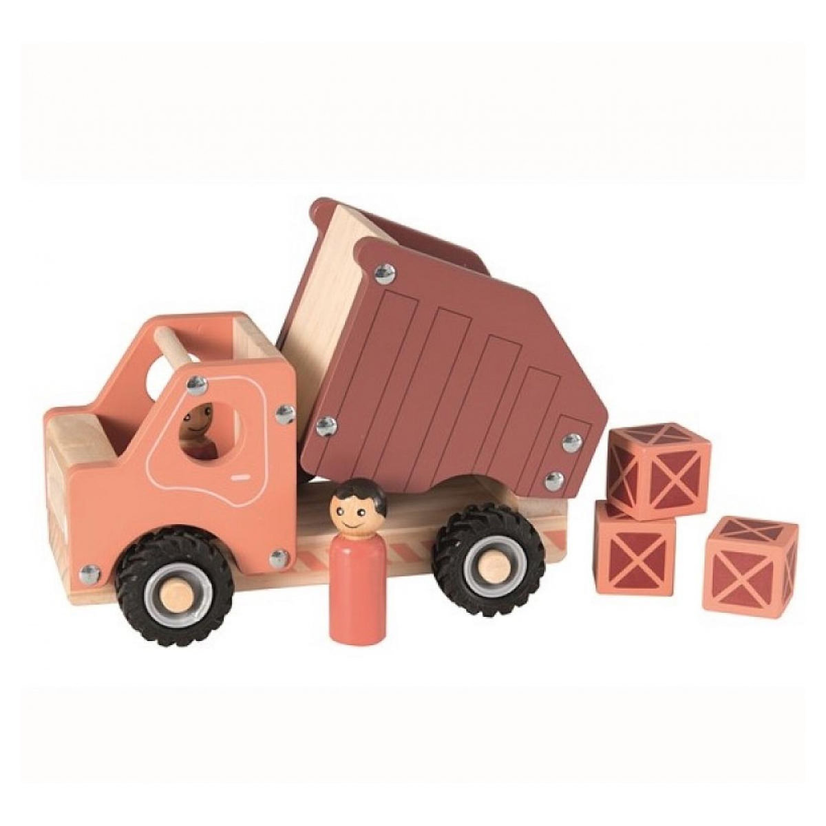 EGMONT TOYS Grand camion en bois avec 3 containeurs