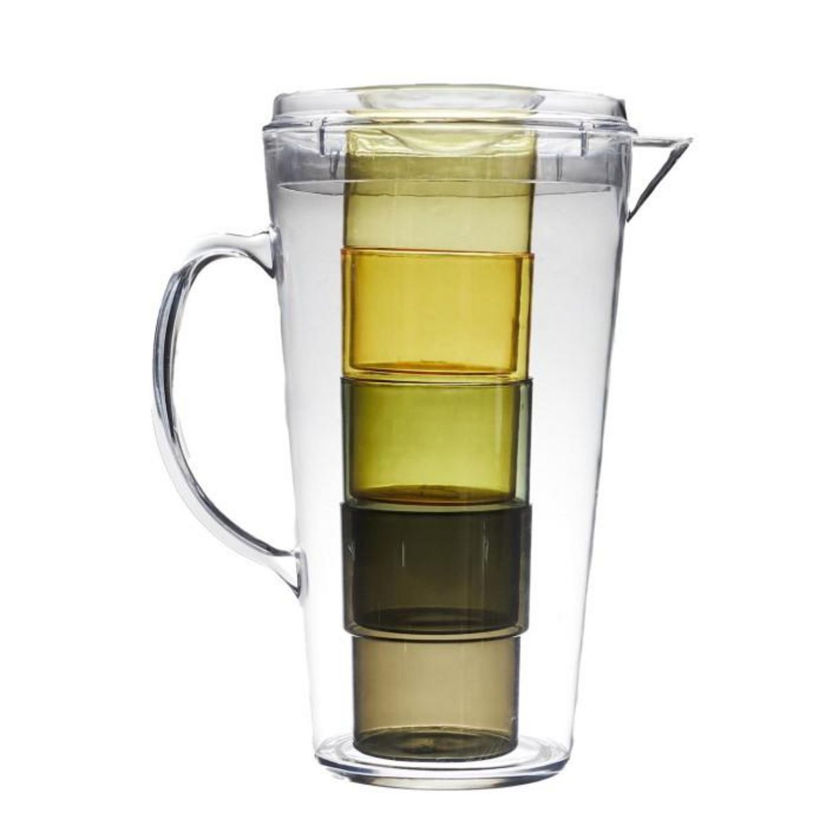 Paris Prix Pichet & 4 Verres  Bain de Soleil  25cm Transparent