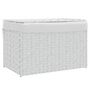 Voir la diapositive 2 : VIDAXL Panier a linge avec couvercle blanc 55,5x35x34cm resine tressee