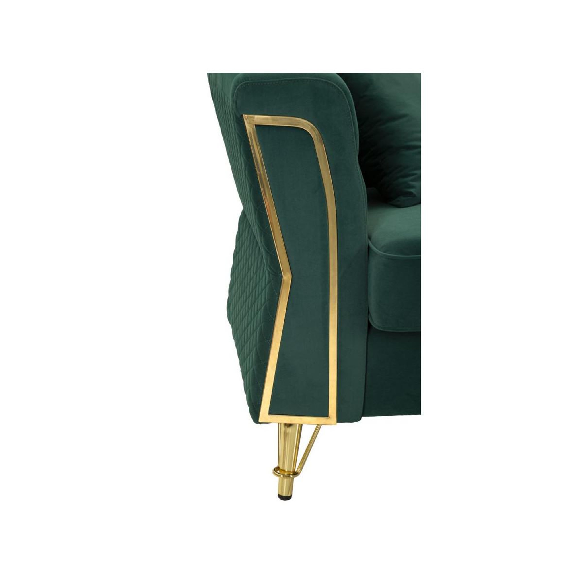Voir la diapositive 3 : Paris Prix Canapé 2 places en velours capitonné  emy  162cm vert