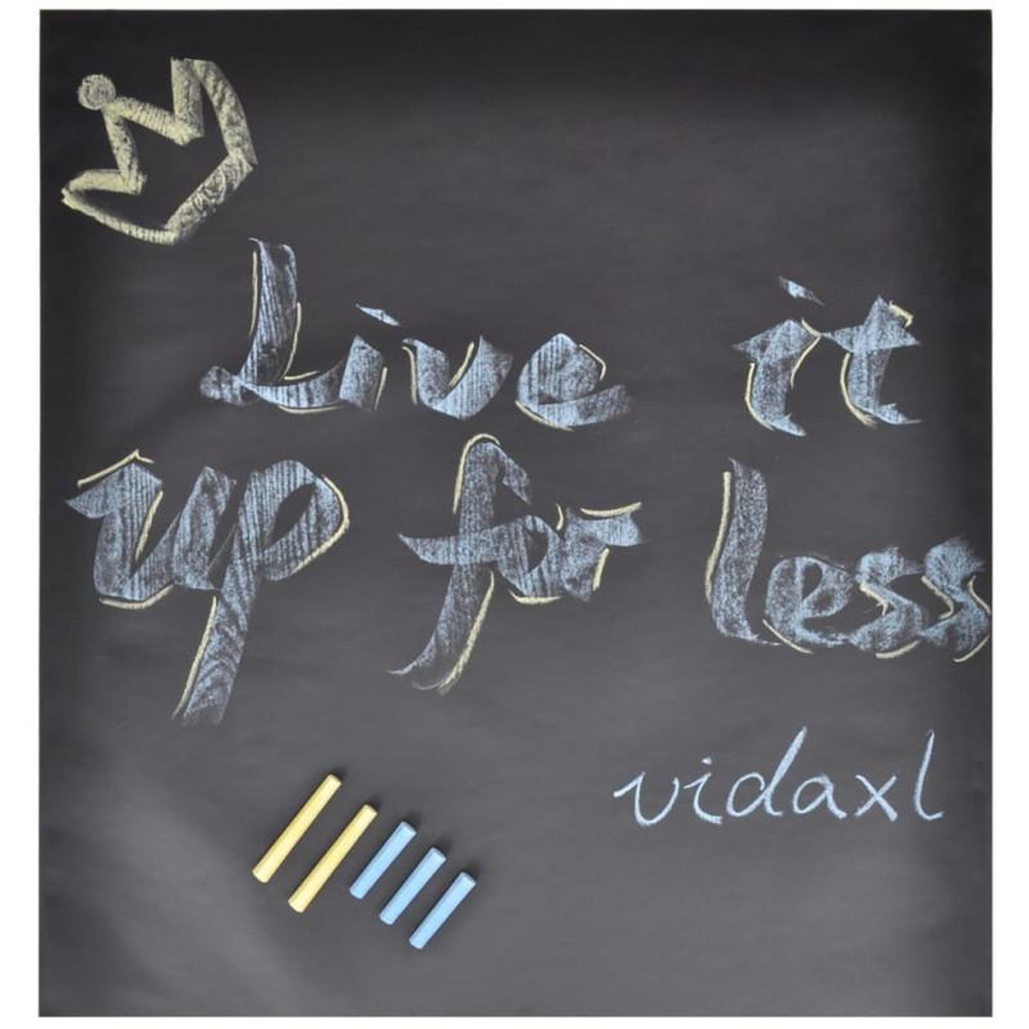 Voir la diapositive 6 : VIDAXL Tableau noir autocollant mural 0,6x2 m 2 rouleaux avec craies