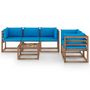 Voir la diapositive 2 : VIDAXL Salon de jardin 6 pcs avec coussins bleu clair