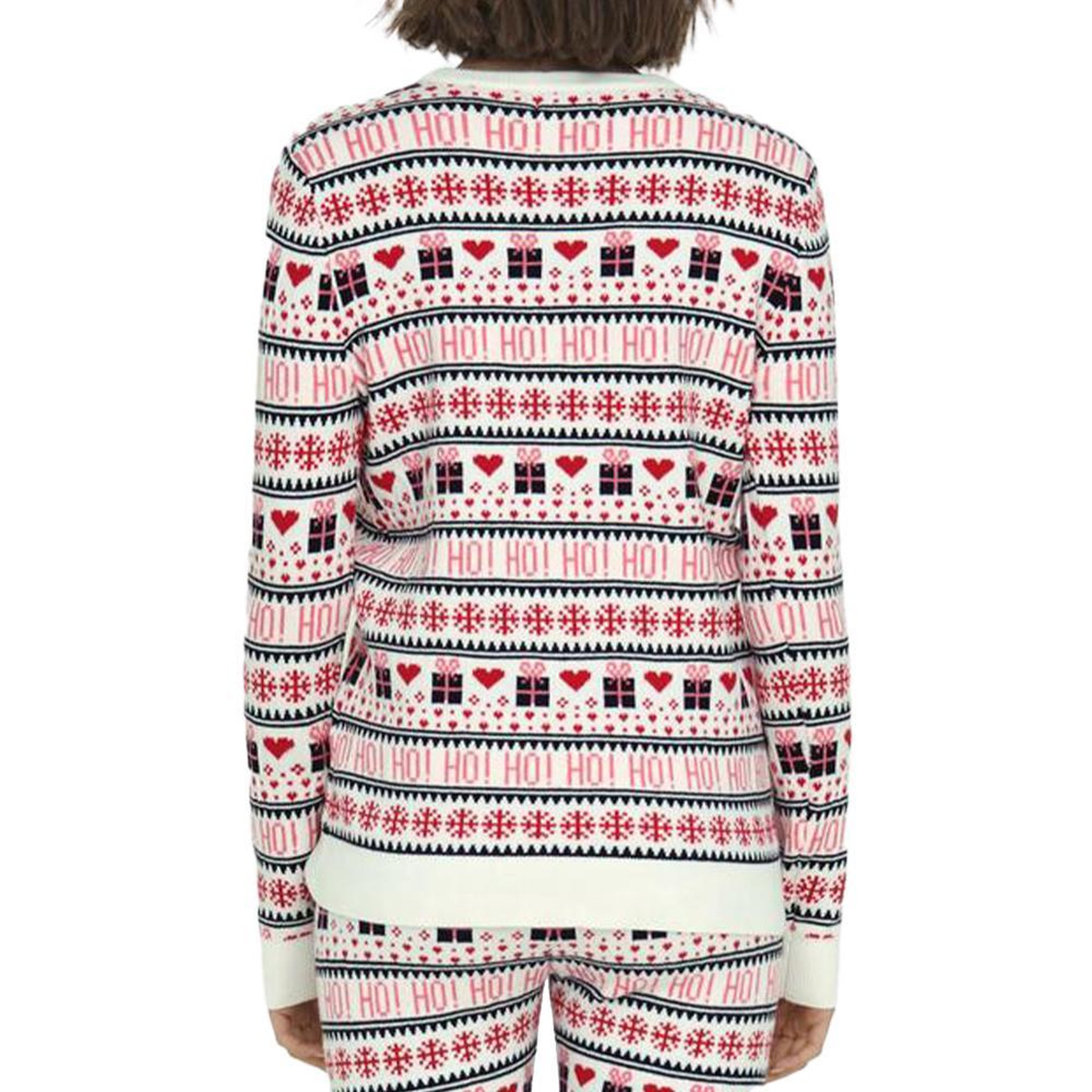 Voir la diapositive 2 : Only Pull de Noël Blanc/Rose Femme Only Xmas Present
