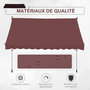 Voir la diapositive 4 : OUTSUNNY Store banne manuel rétractable 3L x 1,5l m inclinaison et hauteur réglable installation rapide métal alu polyester anti-UV bordeaux