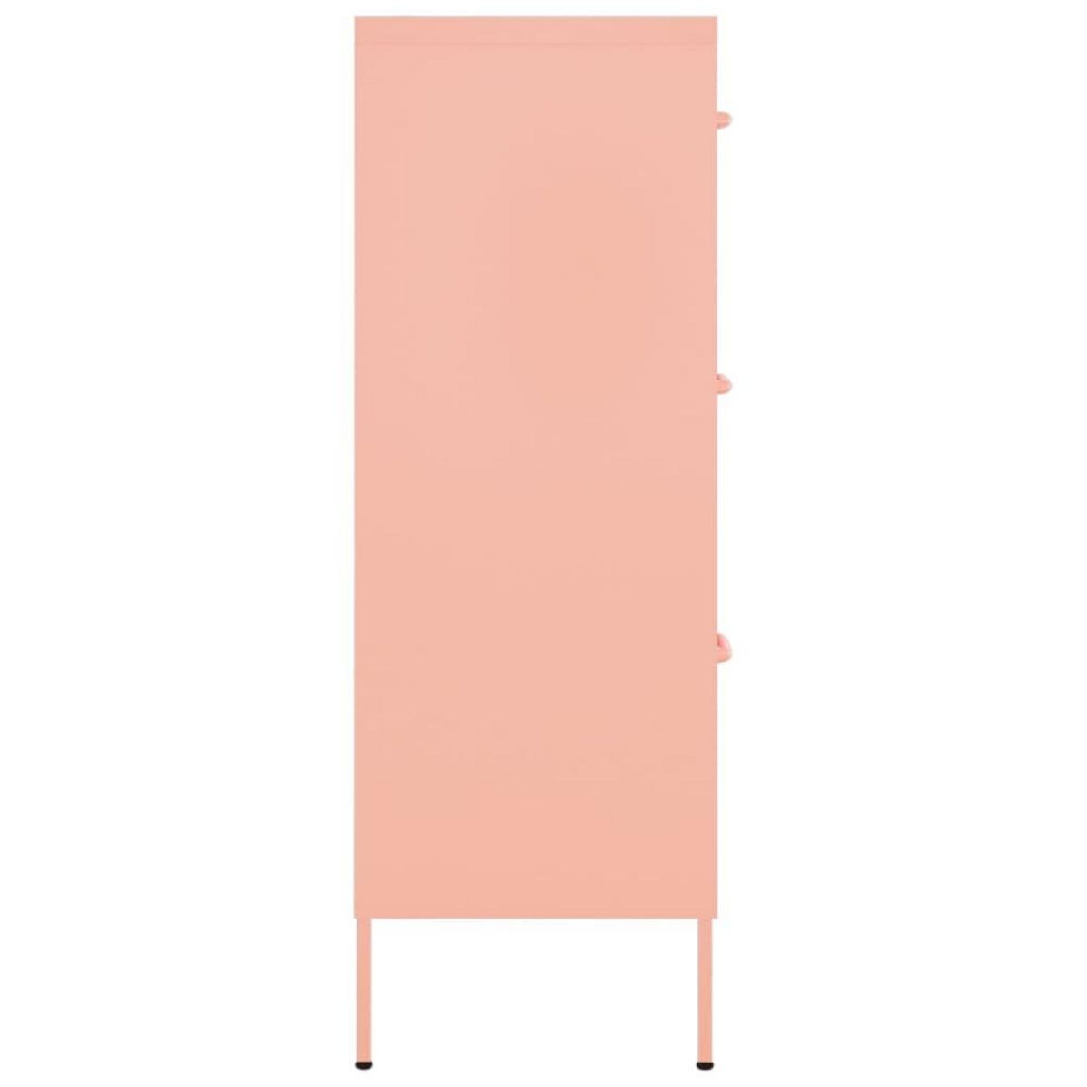 VIDAXL Armoire a tiroirs Rose 80x35x101,5 cm Acier