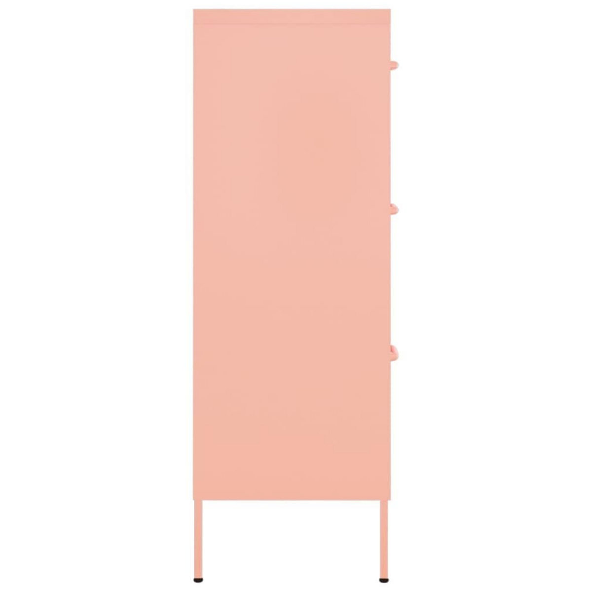 VIDAXL Armoire a tiroirs Rose 80x35x101,5 cm Acier