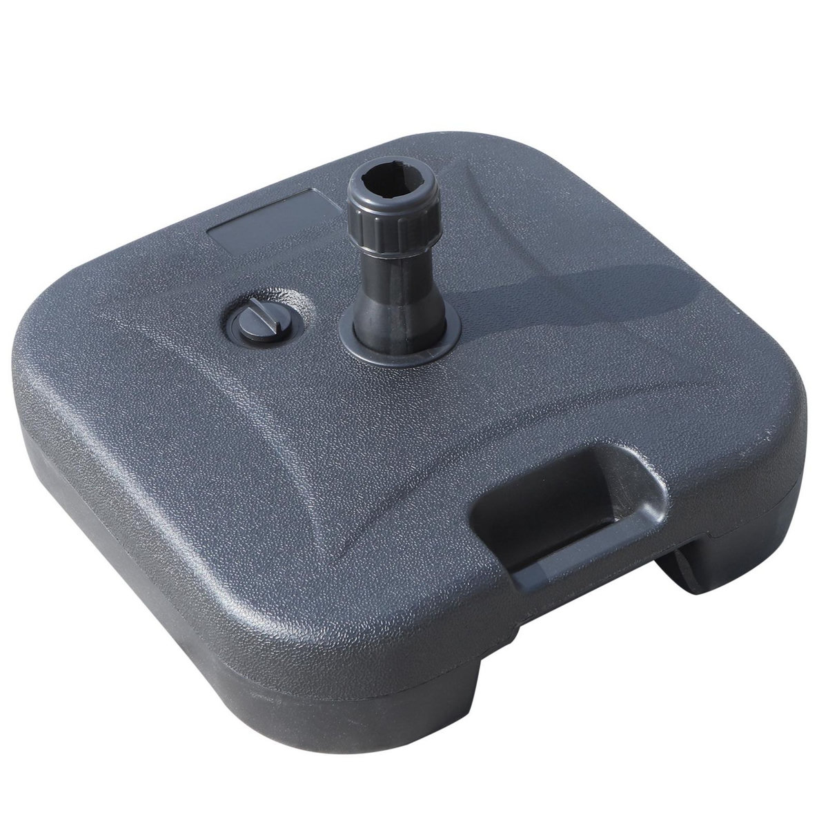 OUTSUNNY Pied de parasol rond base de lestage parasol dim. 46L x 45l x 26H cm HDPE noir