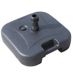 OUTSUNNY Pied de parasol rond base de lestage parasol dim. 46L x 45l x 26H cm HDPE noir