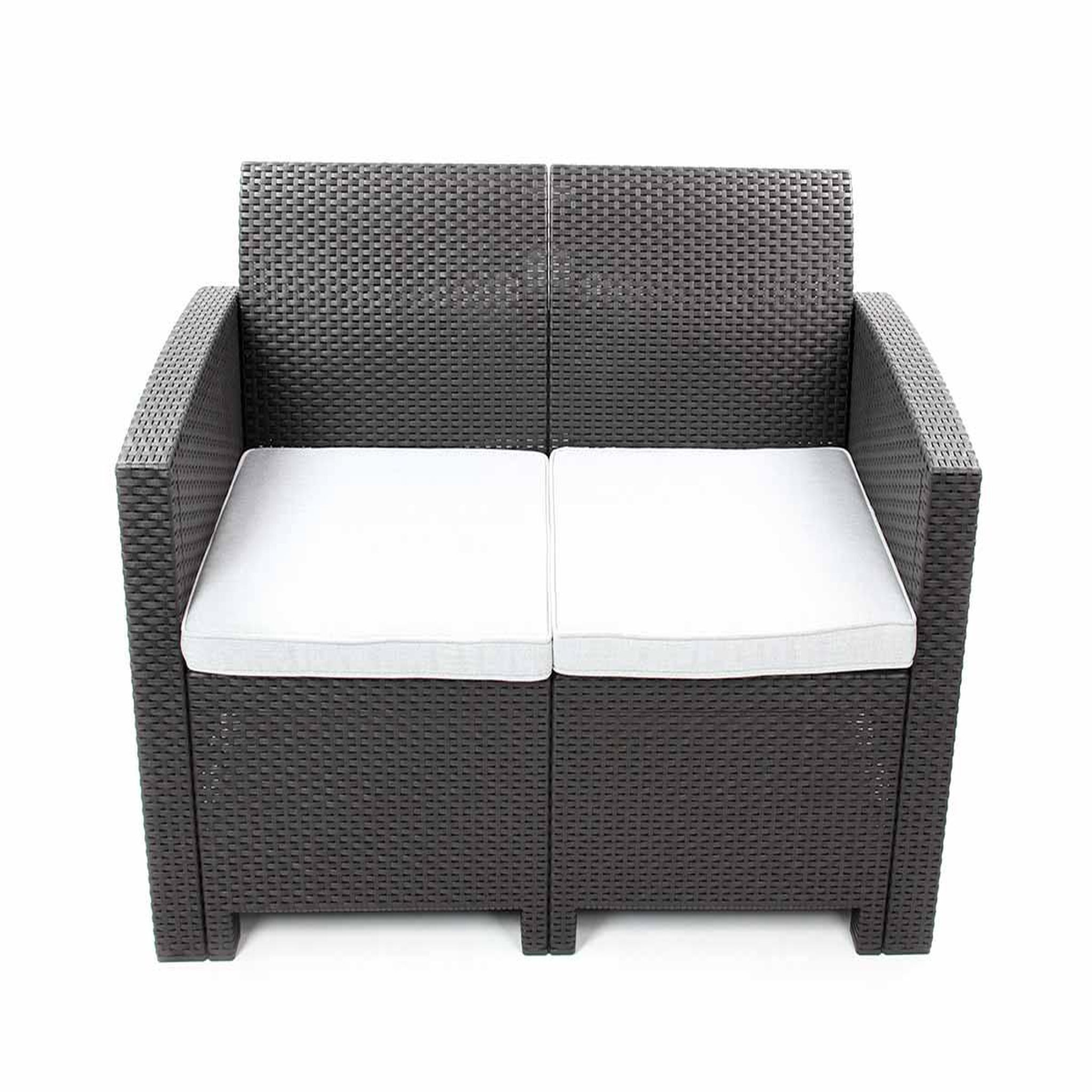 Voir la diapositive 3 : JARDIDECO Salon de jardin en résine tressée vinto 4 places anthracite - jardideco