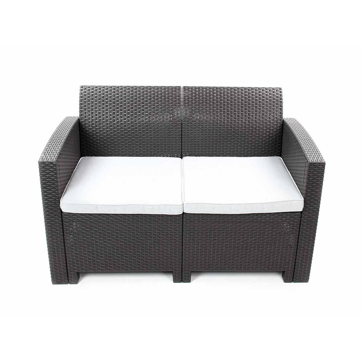 JARDIDECO Salon de jardin en résine tressée Vinto 4 places Anthracite - Jardideco