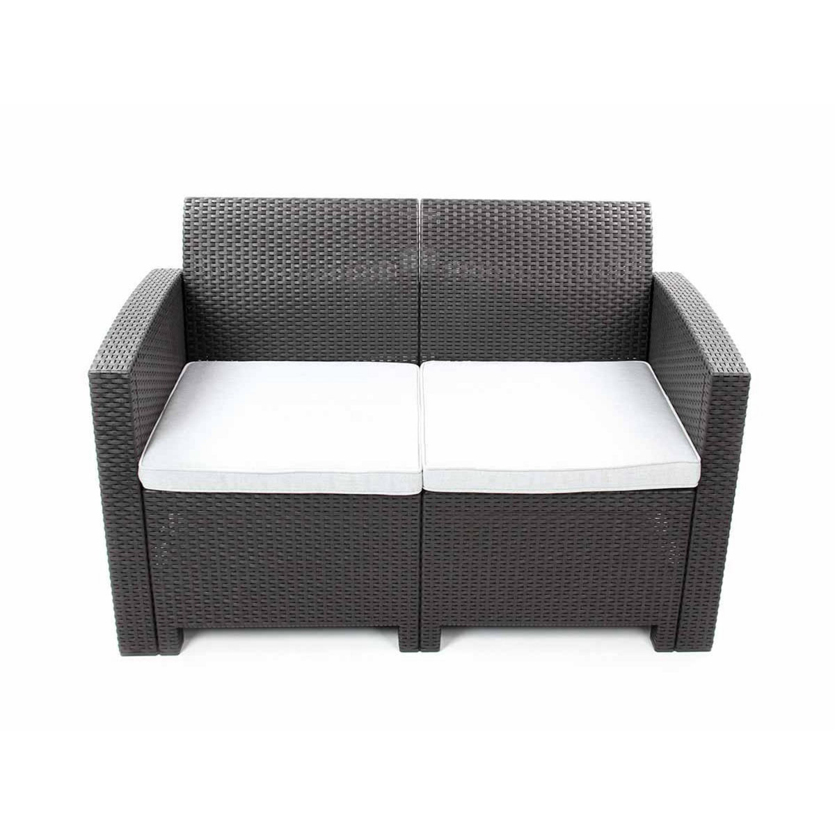 JARDIDECO Salon de jardin en résine tressée Vinto 4 places Anthracite - Jardideco