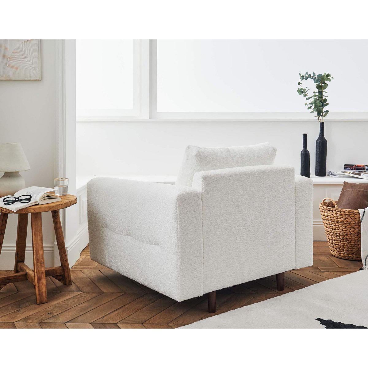 LISA DESIGN Rune - fauteuil - en tissu bouclette