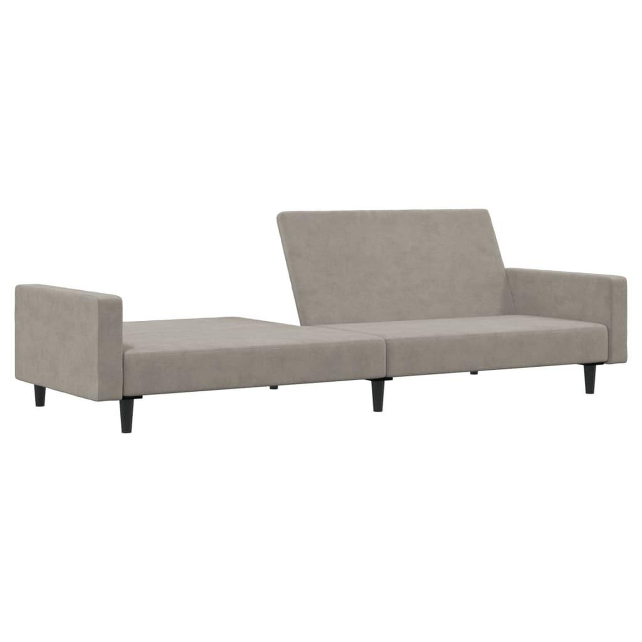 Voir la diapositive 4 : VIDAXL Canape-lit a 2 places gris clair velours