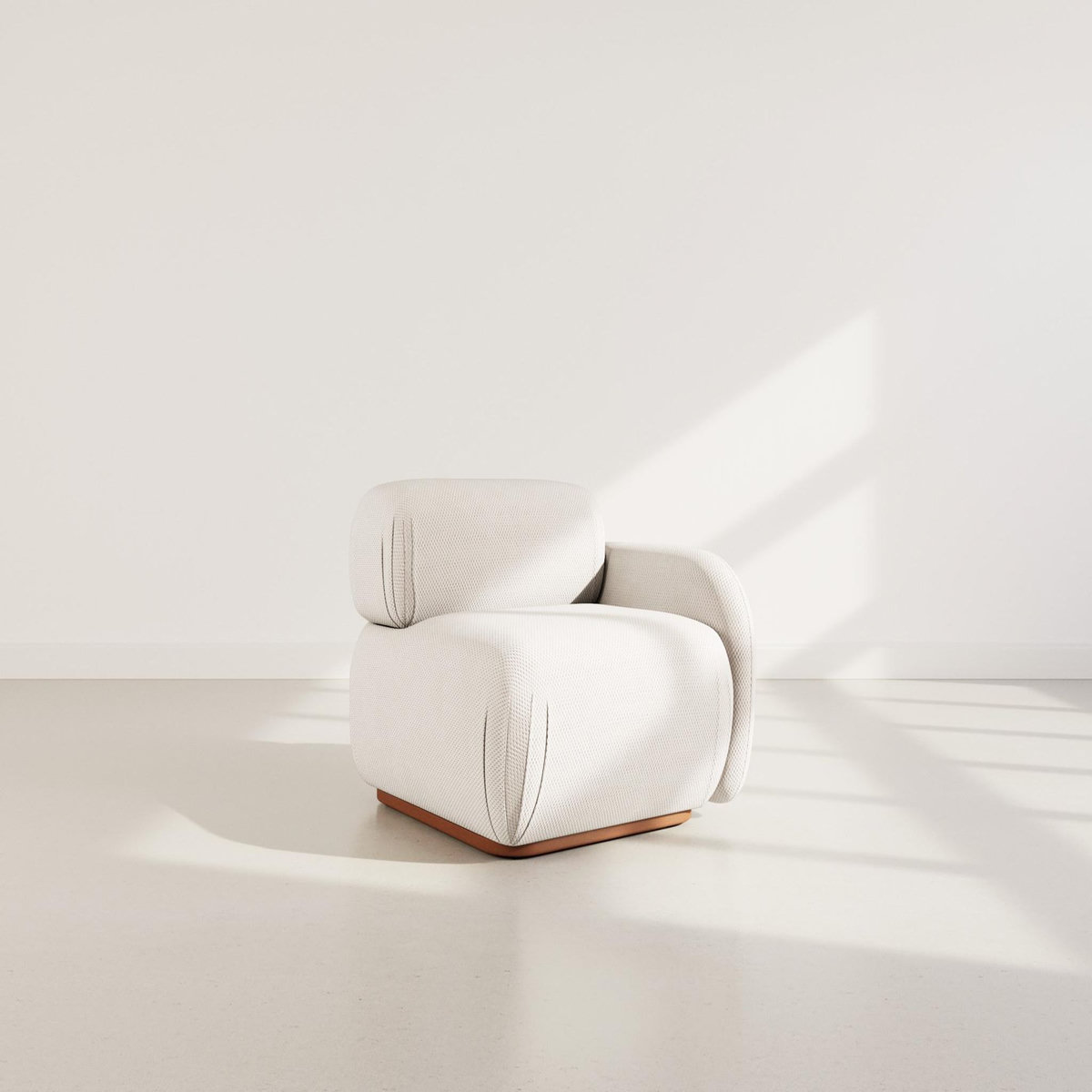 LISA DESIGN Penelope - module d'assise droit en velours texturé