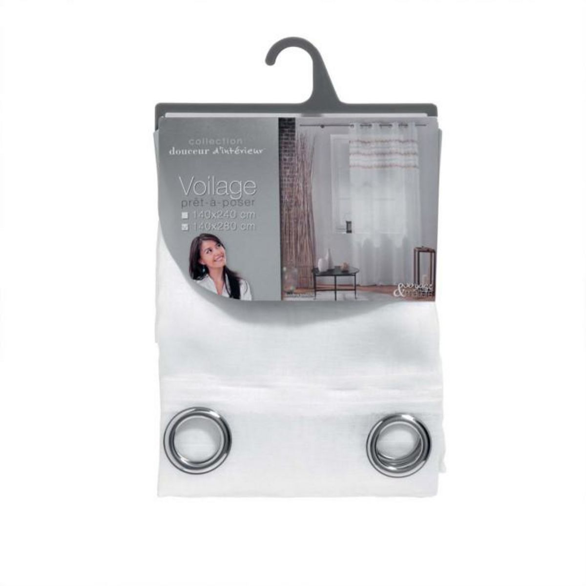 Paris Prix Rideau Voilage à Œillets  Sandina  140x280cm Lin