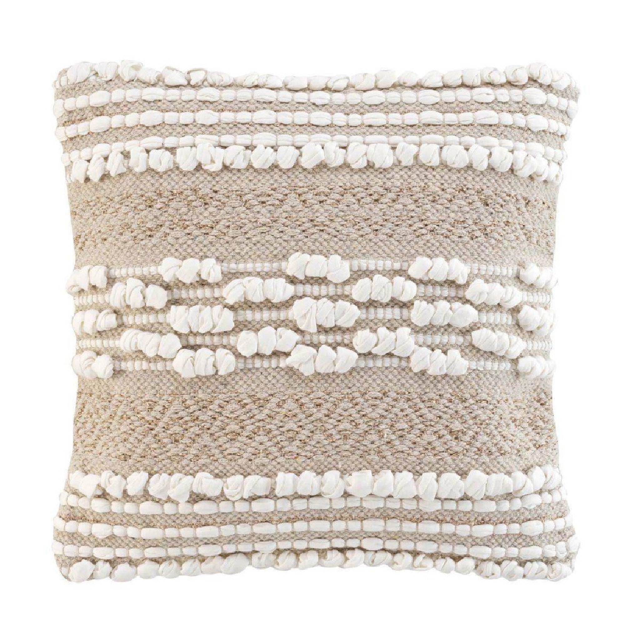 Douceur d'Intérieur Coussin déco  blanca  40x40cm naturel & blanc