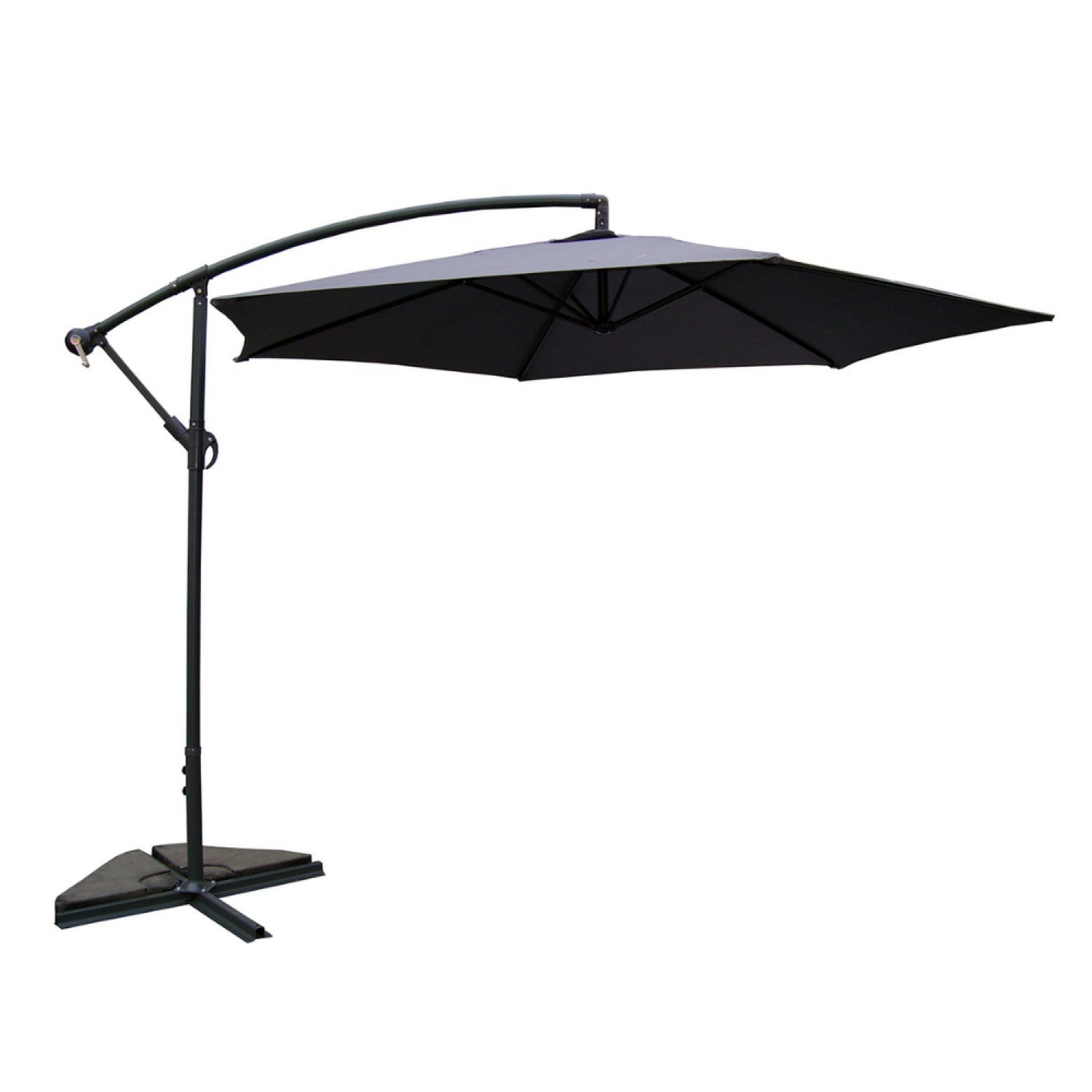 CONCEPT USINE Parasol  gris déporté rond 3 x 3 m PORTICCIO