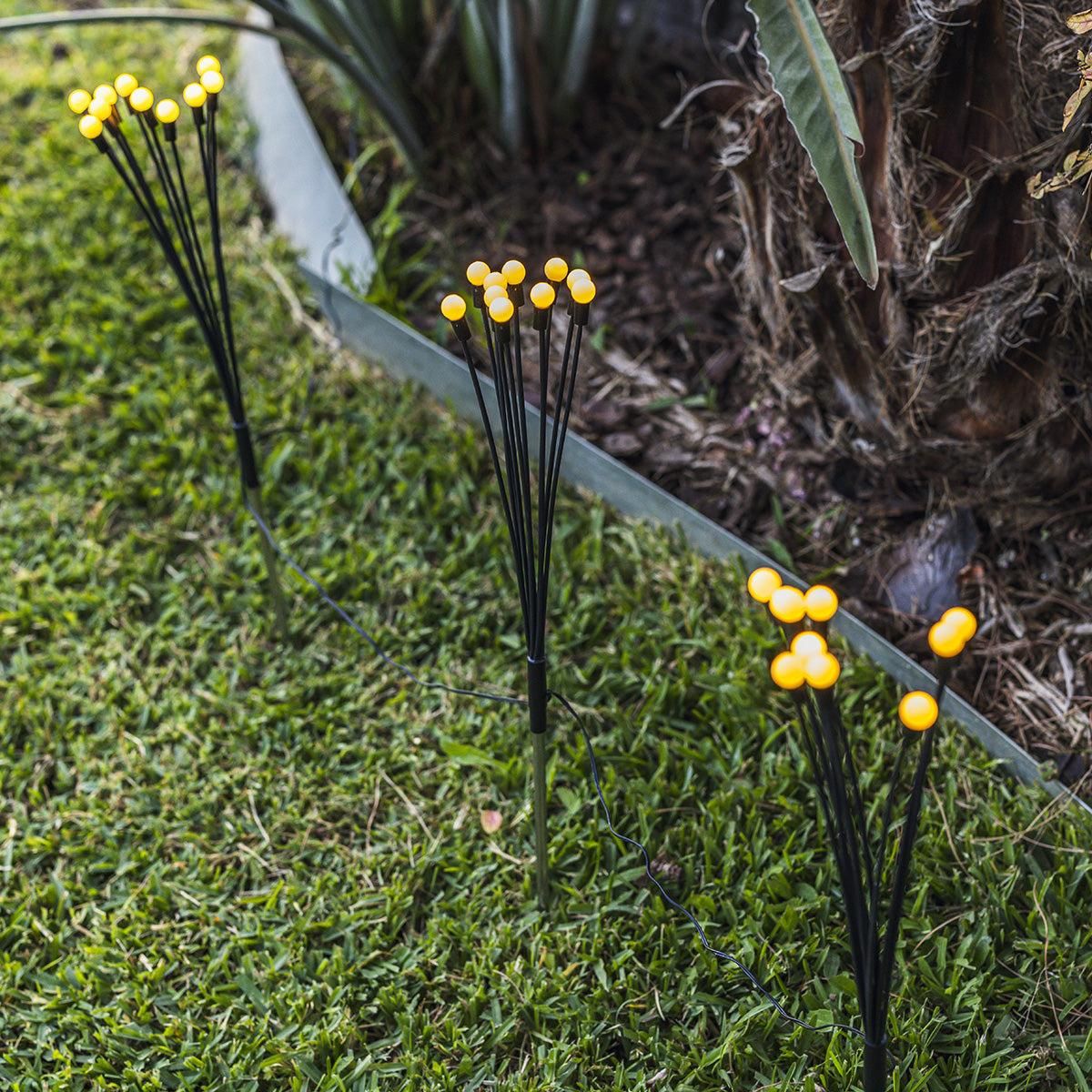 Lumisky Lot de 18 torches solaires 180 boules LYRA Noir Plastique H70cm