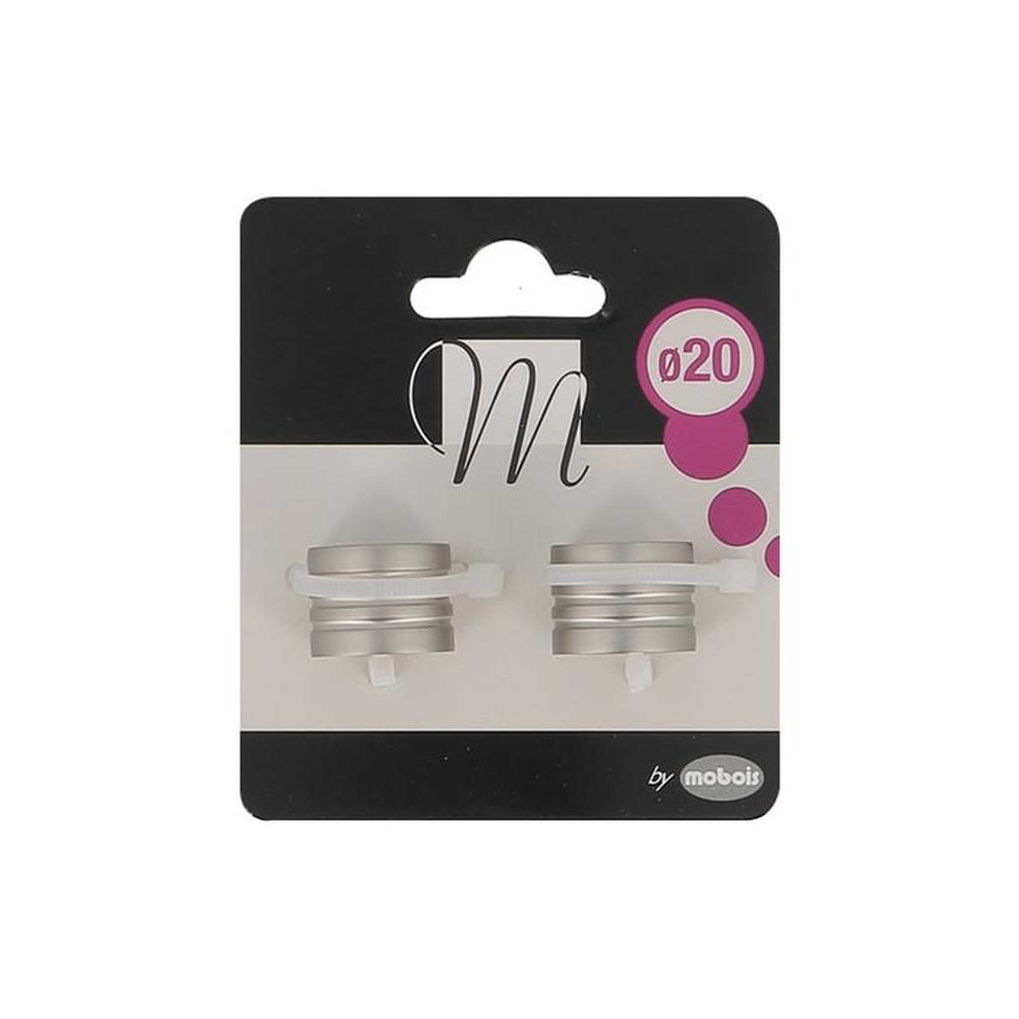 Voir la diapositive 2 : MOBOIS EMBOUT D20 MINIUM CHROME MAT X2 MOBOIS - 2292C11