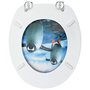 VIDAXL Sieges de toilette avec couvercle 2 pcs MDF Design de pingouins