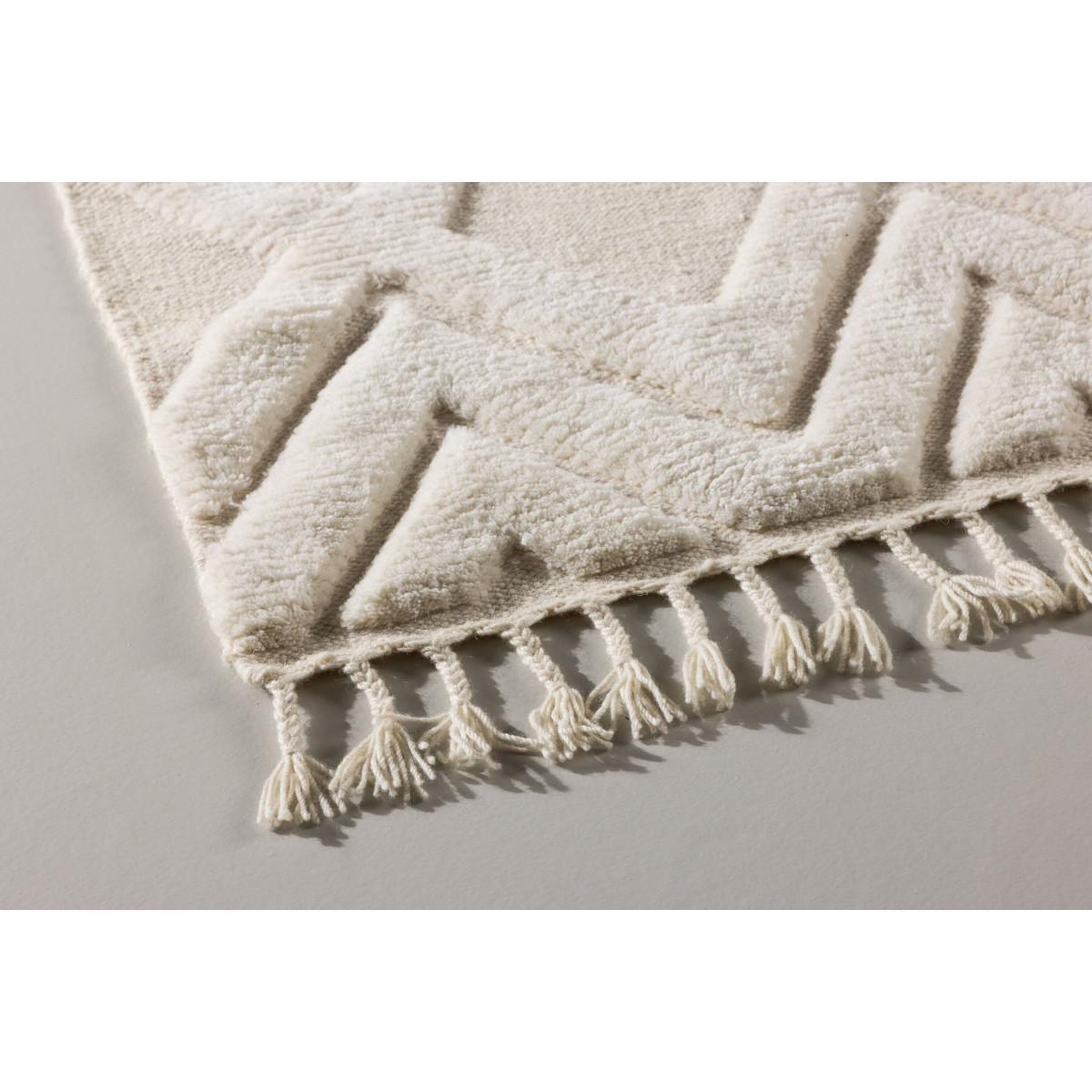 Voir la diapositive 4 : Paris Prix Tapis déco en laine  dahlia  200x300cm blanc