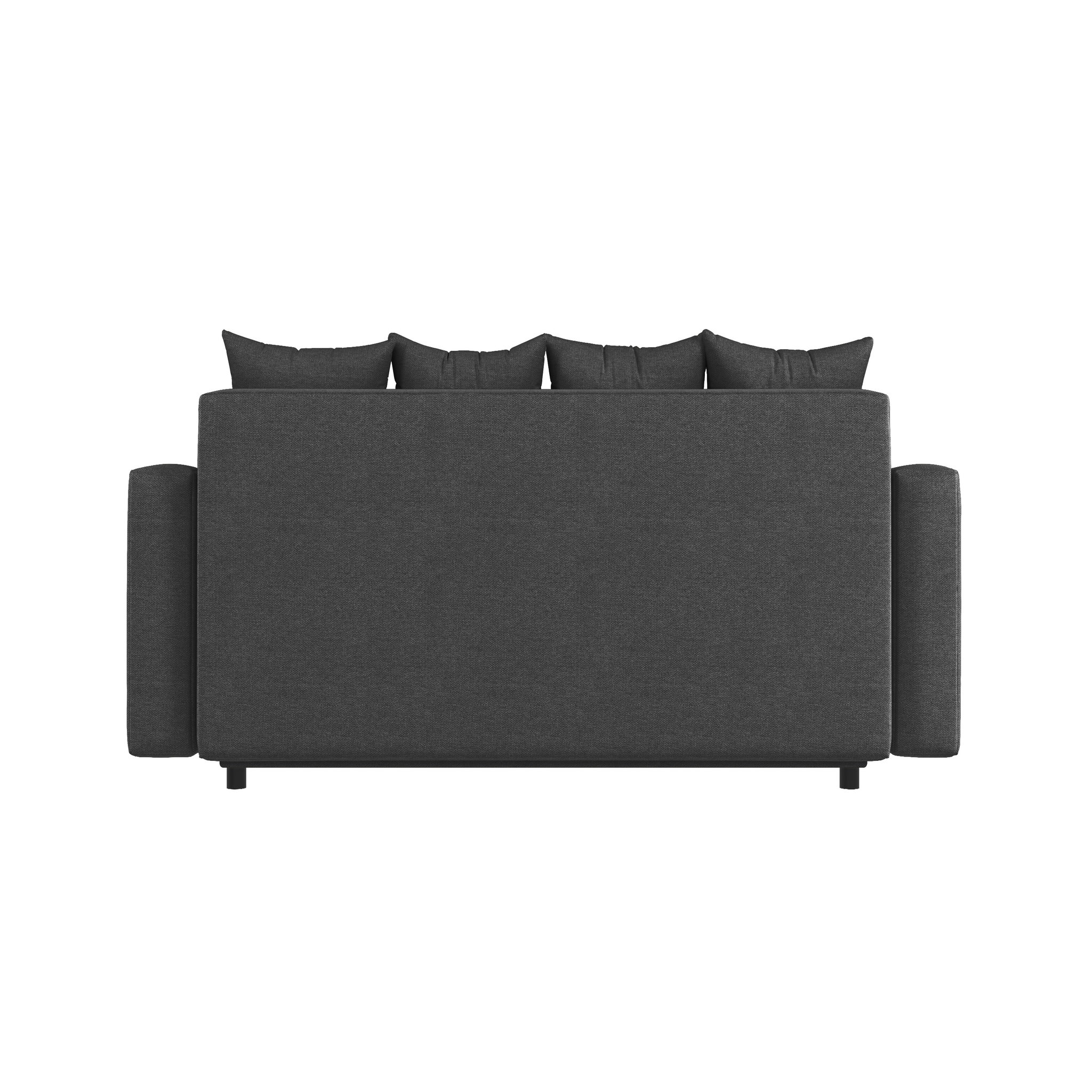 Voir la diapositive 3 : Canapé droit convertible 3 Places avec coffre OLIVIA  tissu gris foncé