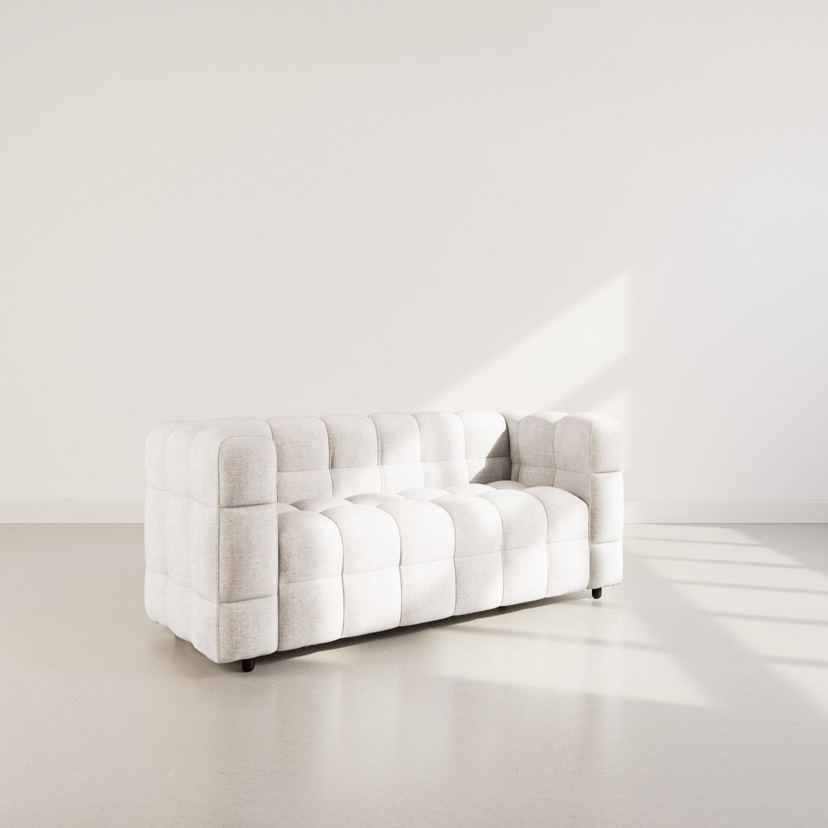 BEST MOBILIER Augustin - canapé droit 3 places en velours texturé