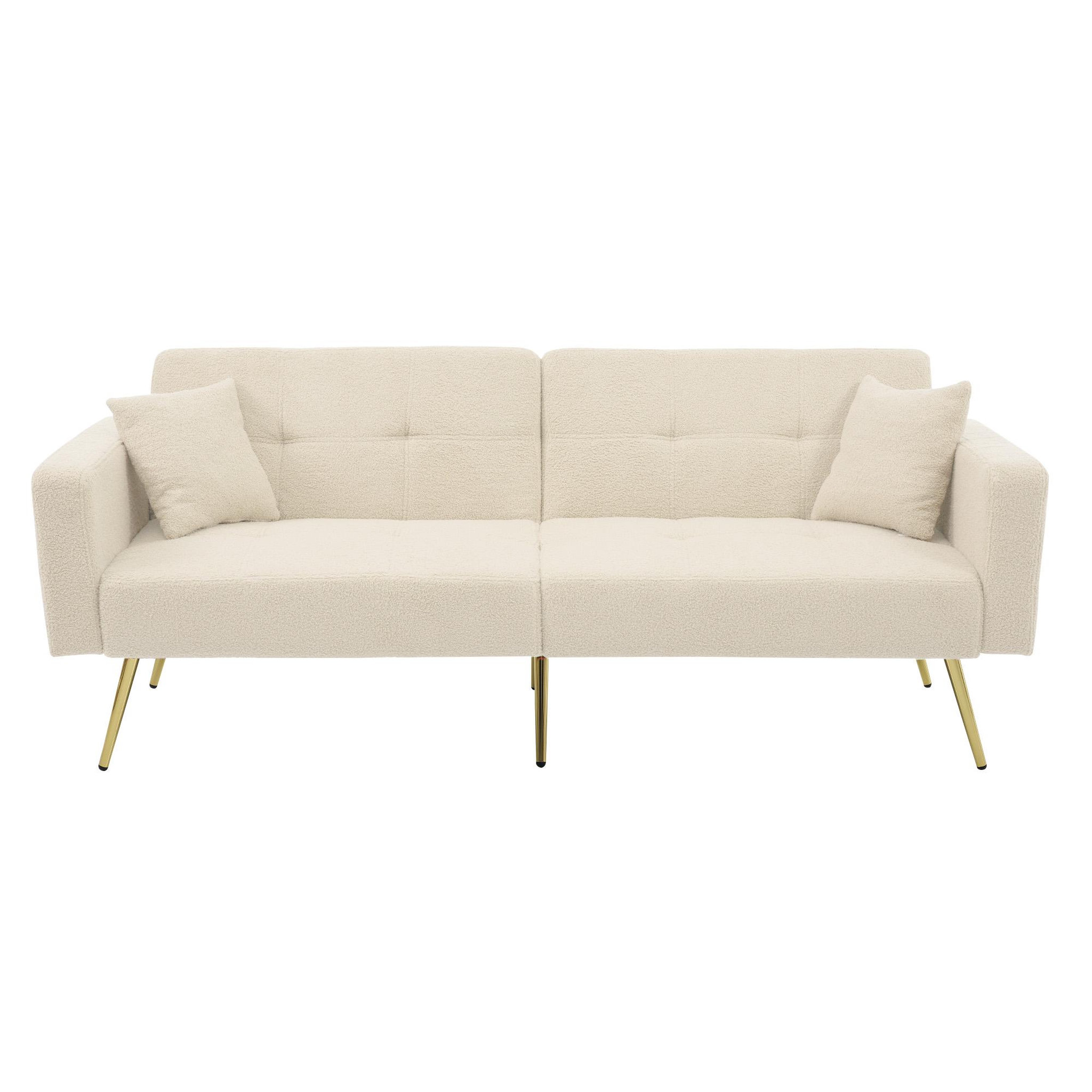 Voir la diapositive 1 : MERAX Canapé droit convertible 2 places tissu