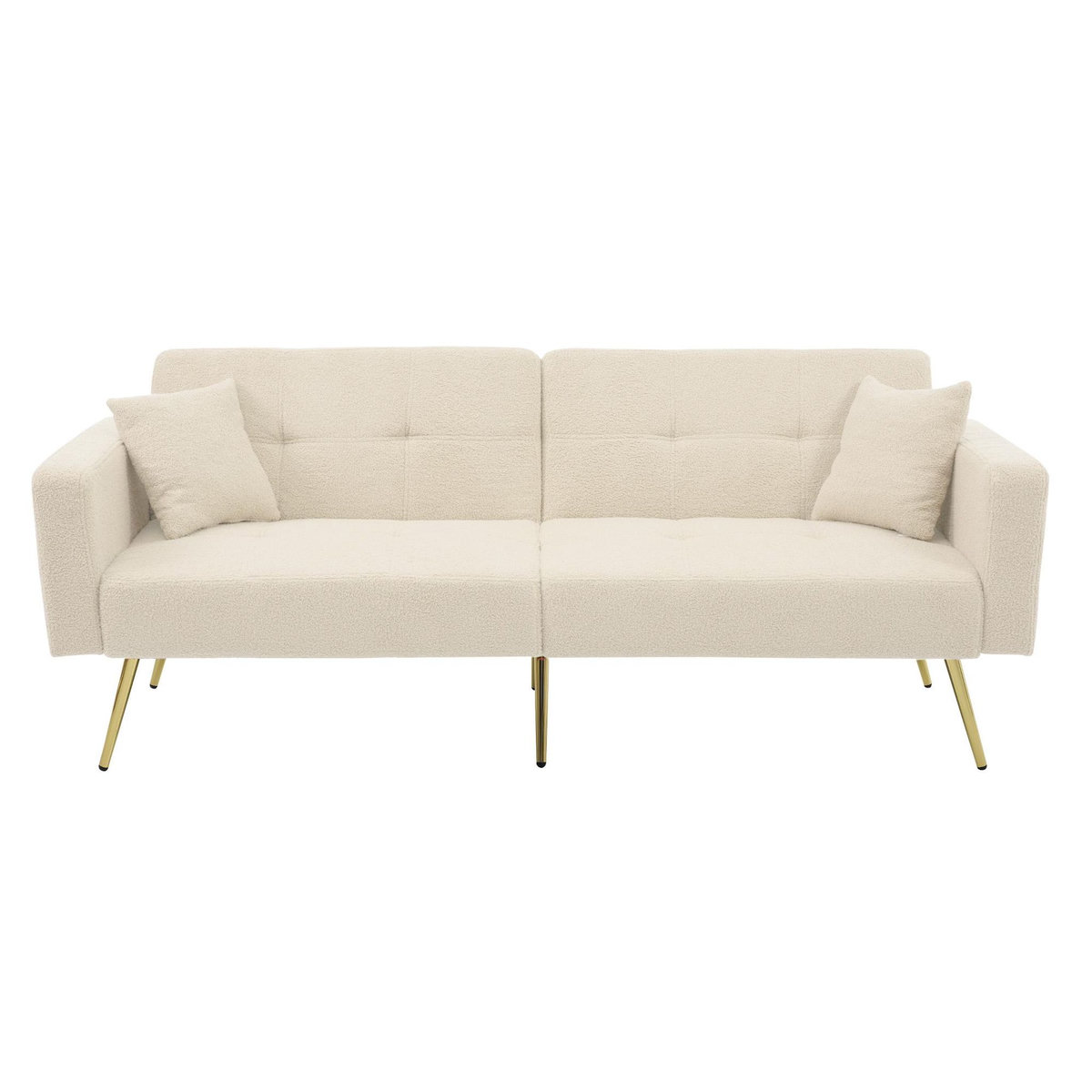 MERAX Canapé droit convertible 2 places tissu