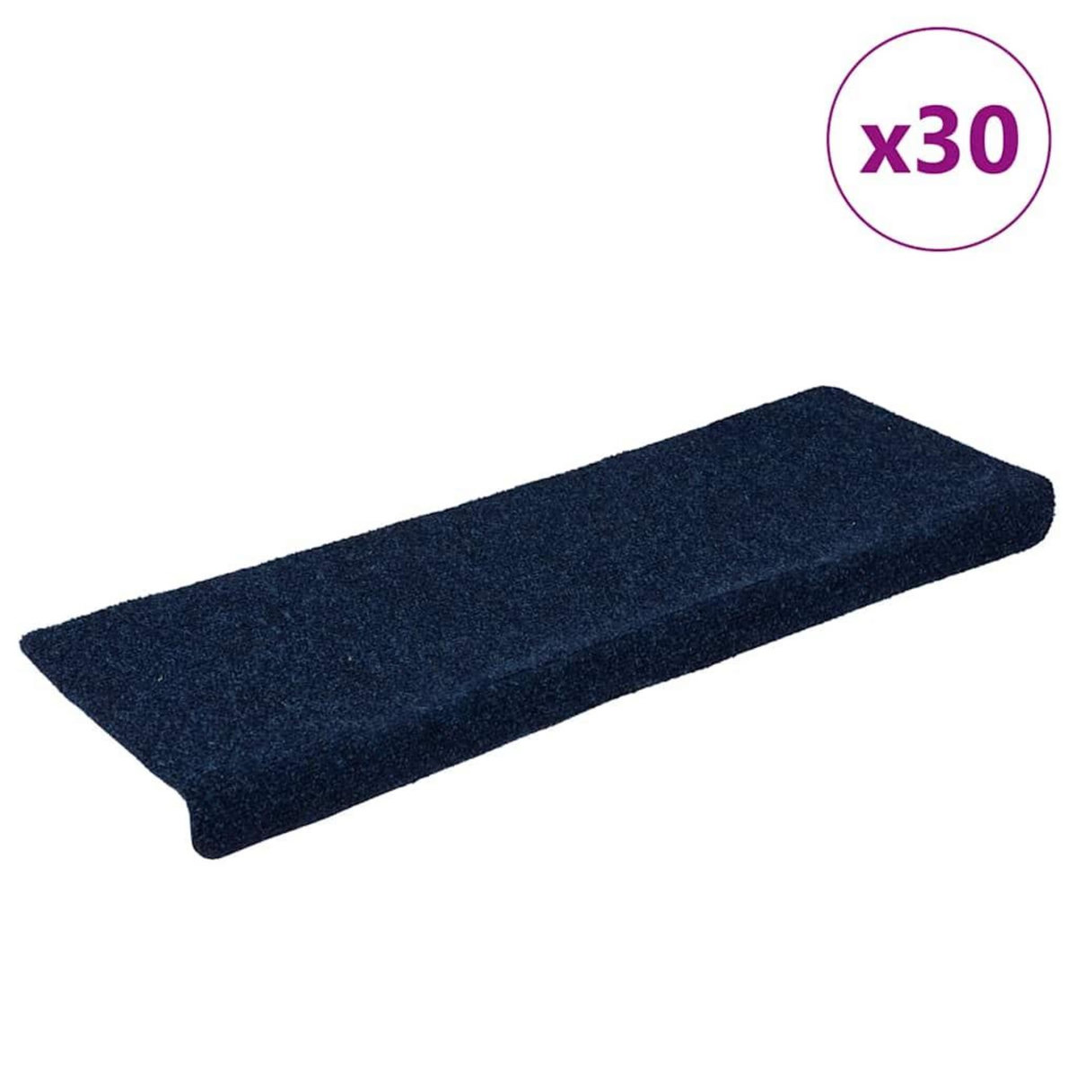 VIDAXL Tapis d'escalier autocollant 30 pcs marine 65x21x4 cm